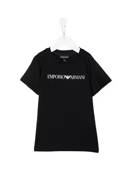 Темно-синяя детская футболка Emporio Armani