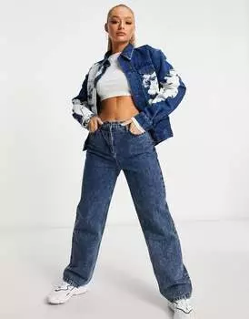 Темно-синяя джинсовая куртка дальнобойщика Calvin Klein EST 1978
