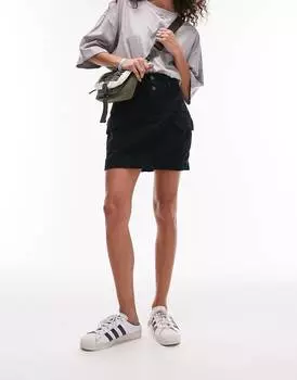 Темно-синяя джинсовая юбка карго Topshop