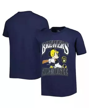 Темно-синяя футболка Big Boys and Girls Milwaukee Brewers Disney Game Day Outerstuff, синий