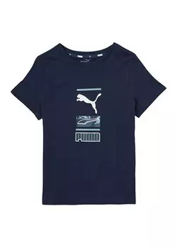Темно-синяя футболка для мальчиков 84728106 Футболка с рисунком Alpha Puma, темно-синий