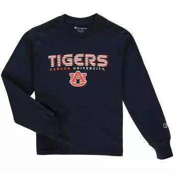 Темно-синяя футболка из джерси с длинными рукавами Youth Champion Auburn Tigers Champion