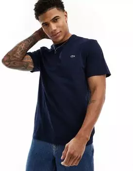 Темно-синяя футболка из кожи крокодила Lacoste