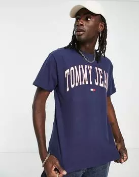 Темно-синяя футболка классического кроя с логотипом Tommy Jeans