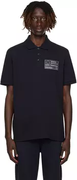 Темно-синяя футболка-поло Moncler с нашивками