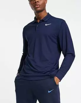 Темно-синяя футболка-поло с длинными рукавами Nike Golf Victory Dri-FIT