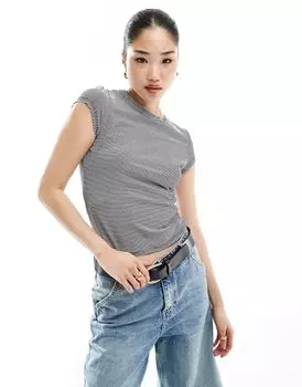 Темно-синяя футболка с белыми полосками ASOS DESIGN