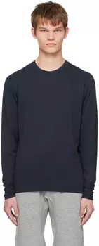 Темно-синяя футболка с длинным рукавом с круглым вырезом TOM FORD