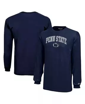 Темно-синяя футболка с длинными рукавами и логотипом Big Boys and Girls Penn State Nittany Lions Champion, синий