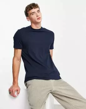 Темно-синяя футболка с круглым вырезом ASOS DESIGN