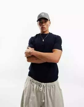 Темно-синяя футболка с круглым вырезом ASOS DESIGN