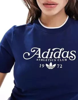 Темно-синяя футболка с логотипом adidas Originals