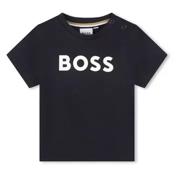 Темно-синяя футболка с логотипом BOSS, синий