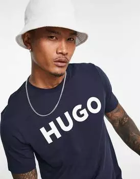 Темно-синяя футболка с логотипом Hugo Dulivio