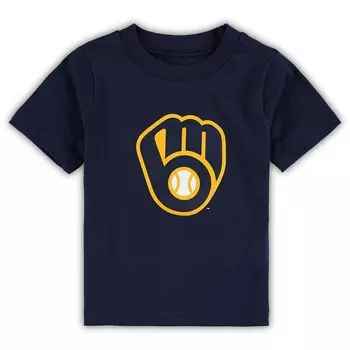 Темно-синяя футболка с логотипом Infant Milwaukee Brewers Team Crew Outerstuff, цвет Brw Navy