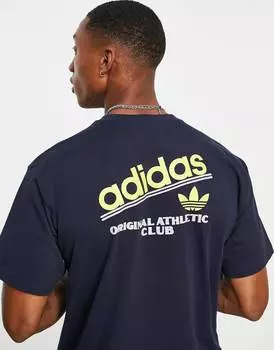 Темно-синяя футболка с логотипом на спине adidas Originals Athletic Club