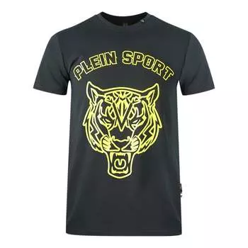 Темно-Синяя футболка с логотипом тигра и трафаретом Plein Sport, синий