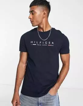 Темно-синяя футболка с логотипом Tommy Hilfiger NY