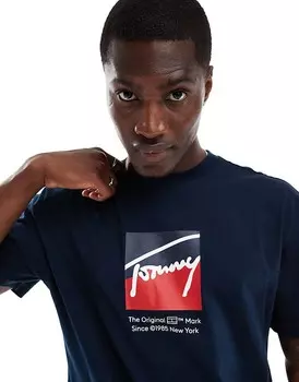 Темно-синяя футболка с логотипом Tommy Jeans dna box