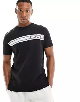 Темно-синяя футболка с монотипными полосками Tommy Hilfiger