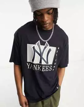 Темно-синяя футболка с надписью New Era New York Yankees