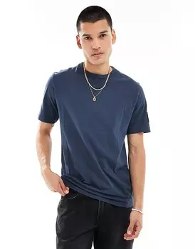 Темно-синяя футболка с нашивками Calvin Klein Jeans