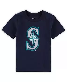 Темно-синяя футболка с основным логотипом Seattle Mariners Team Crew для мальчиков и девочек для младенцев Outerstuff, синий
