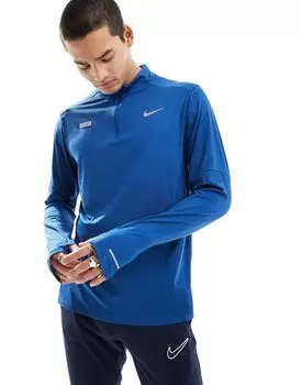 Темно-синяя футболка с полумолнией Nike Dri-FIT Element