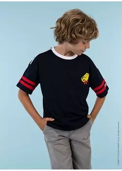 Темно-синяя футболка с принтом для мальчика HRBTXT003 Haribo, темно-синий