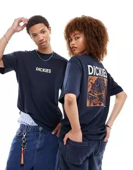Темно-синяя футболка с принтом на спине Dickies Патрик Спрингс