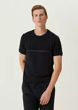 Темно-синяя футболка с тисненым принтом Beymen