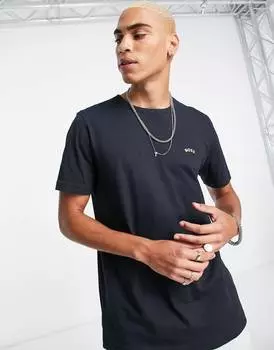 Темно-синяя футболка с закругленными углами Boss Athleisure
