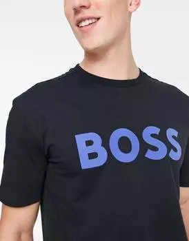 Темно-синяя футболка свободного кроя с логотипом BOSS Athleisure Tee 1