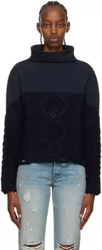 Темно-синяя гибридная водолазка AMIRI