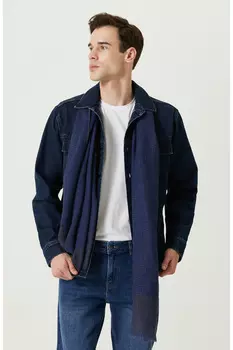 Темно-синяя хлопковая джинсовая рубашка Network, темно-синий