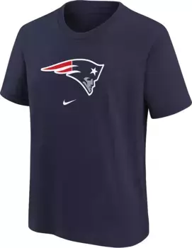 Темно-синяя хлопковая футболка с логотипом Nike Youth New England Patriots