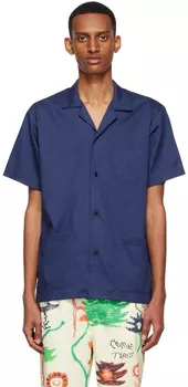 Темно-синяя хлопковая рубашка Bather