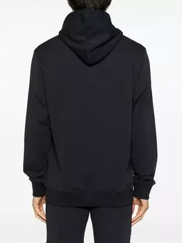 Темно-синяя хлопковая толстовка с капюшоном и логотипом Balmain