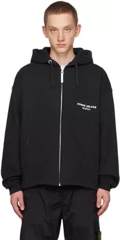 Темно-синяя худи на молнии Stone Island