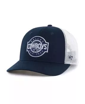 Темно-синяя и белая регулируемая кепка Big Boys Dallas Cowboys Scramble Trucker Hat '47 Brand, синий