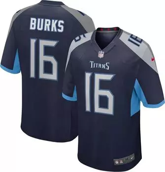 Темно-синяя игровая майка Nike Youth Tennessee Titans Treylon Burks #16