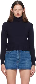 Темно-синяя кашемировая водолазка Ami de Cur AMI Paris, темно-синий
