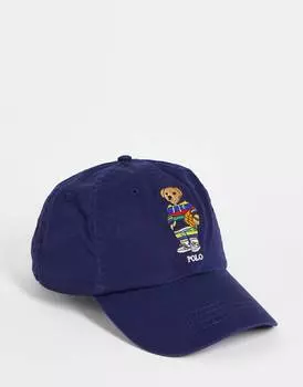 Темно-синяя кепка Polo Ralph Lauren с логотипом медведя