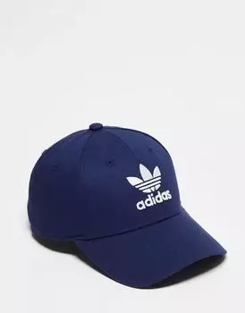 Темно-синяя кепка с логотипом в виде трилистника adidas Originals