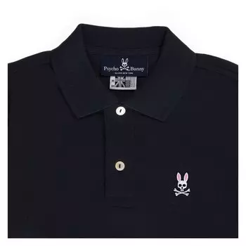 Темно-синяя классическая рубашка-поло с логотипом Psycho Bunny, синий