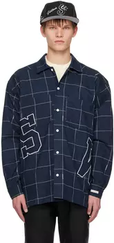 Темно-синяя клетчатая рубашка Saintwoods