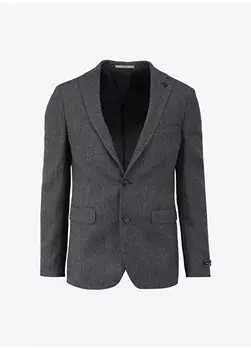 Темно-синяя - коричневая мужская куртка 4B0424200031 Beymen Business, темно-синий