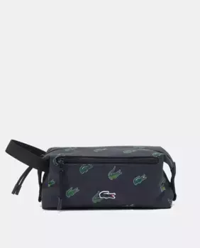 Темно-синяя косметичка с логотипом Lacoste