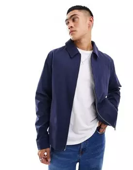 Темно-синяя куртка Харрингтон ASOS DESIGN