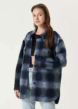 Темно-синяя куртка с узором в шотландскую клетку Etoile Isabel Marant